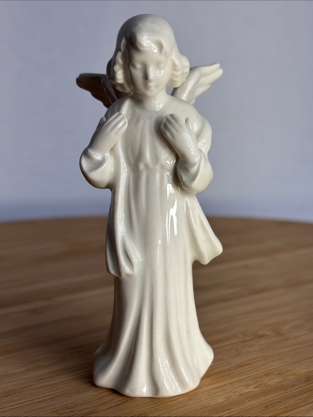 Vintage Goebel Glazed Porcelain Sacrart Angel Figurine